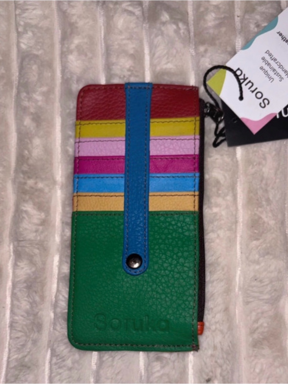 Soruka Cassie slim Card wallet with side zipper pouch